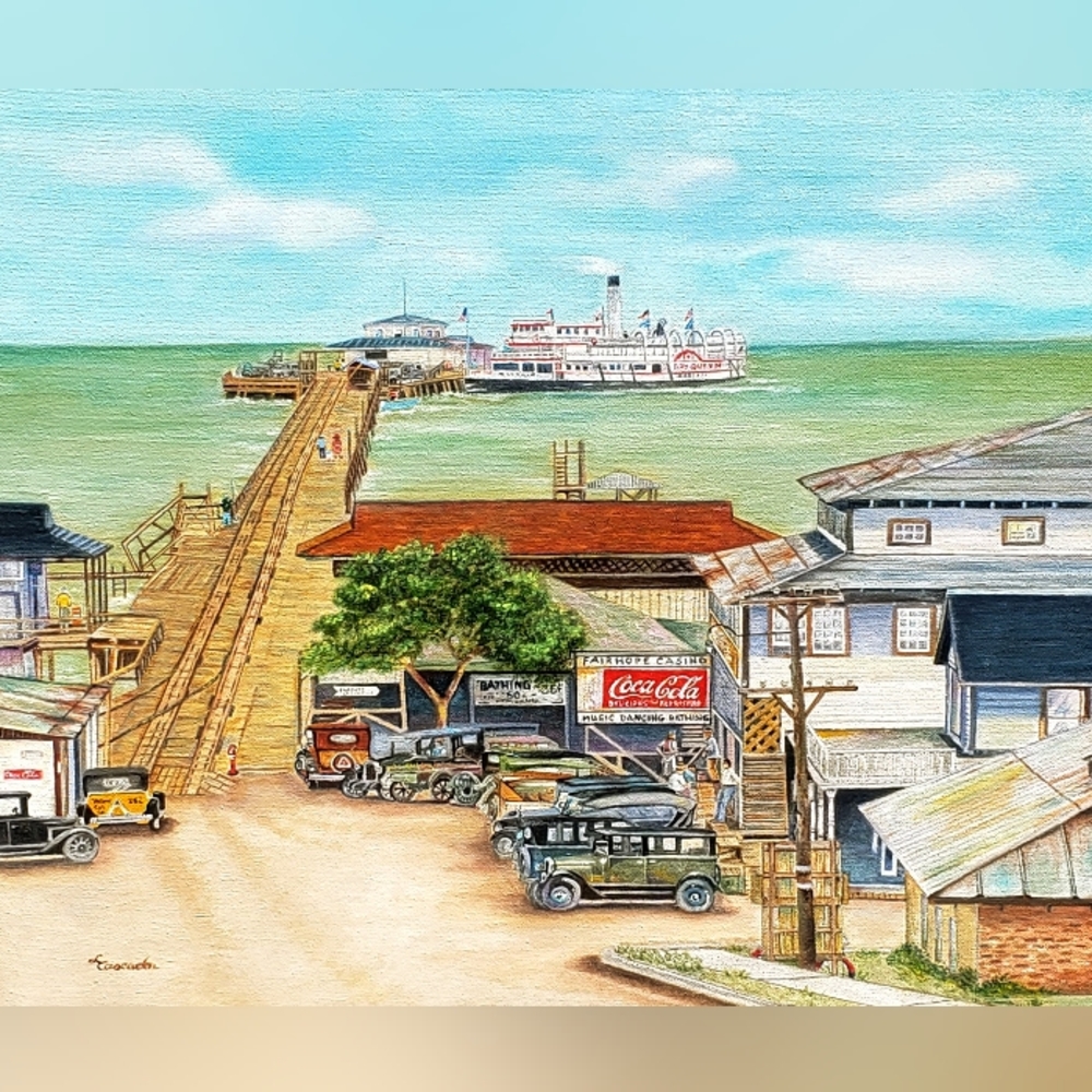 Fine Art Print: Fairhope, Alabama Pier and Casino, signed and numbered